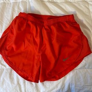 Red Nike dry fit running shorts